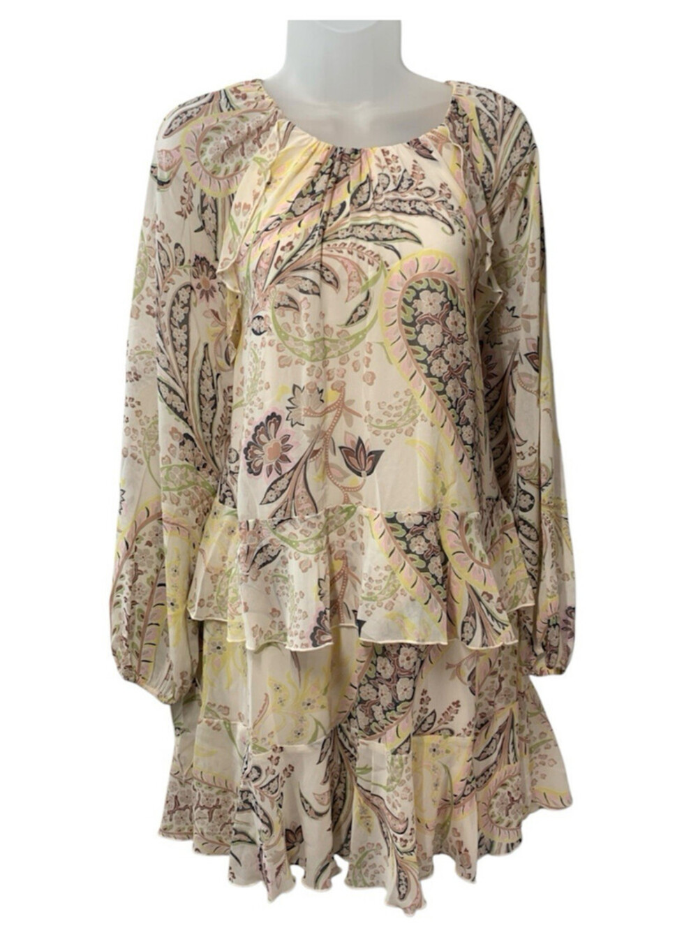 BCBG Women's Balloon Long Sleeve High Neck Knee Length Mini Dress Cocktail 14